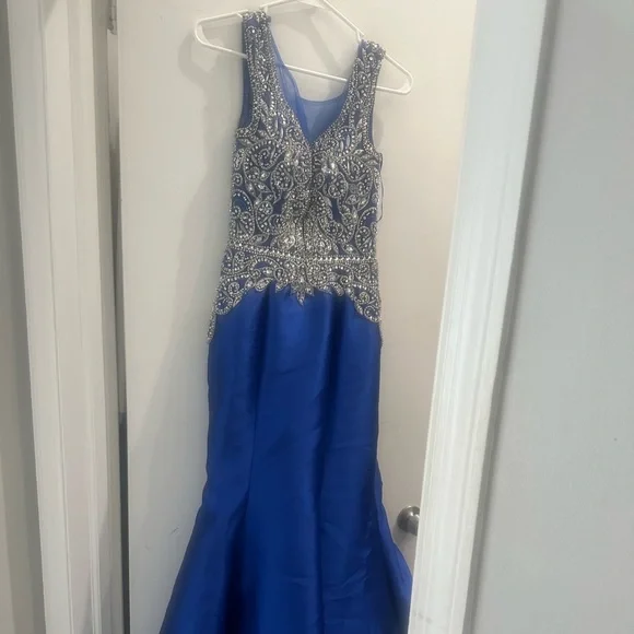 Navy with silver accent dress women’s - Picture 5 of 6